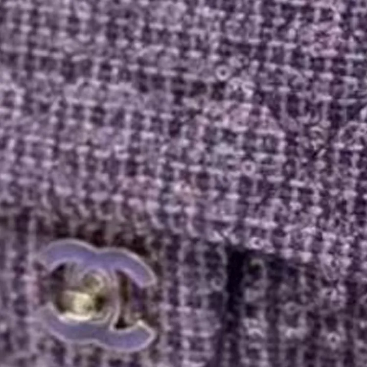 CHANEL Classic Flap CF Twill Soft Woolen Shoulder Bag, Crossbody Bag Women's Purple-2