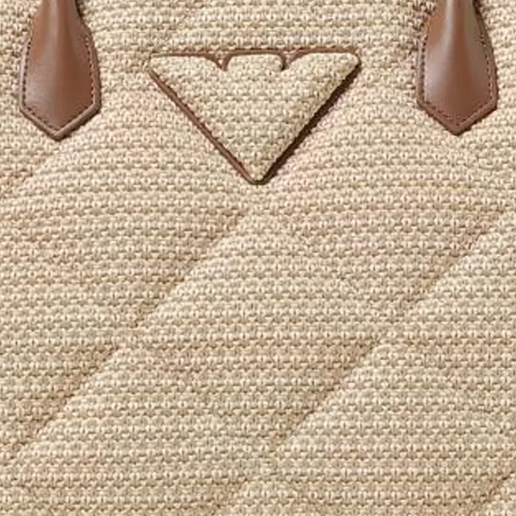 EMPORIO ARMANI Polypropylene Blended With Polyester Shoulder Bag Crossbody Bag Handbag Women's Beige-3