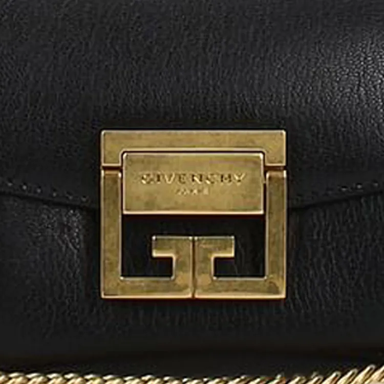 GIVENCHY Leather Clutch Bag Over The Shoulder Regular Women's Black-4