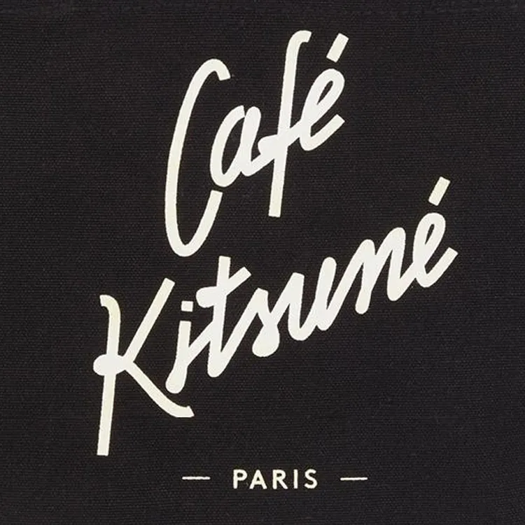 Maison Kitsune Cotton Canvas Canvas Bag Tote Bag Shopping Bag Handbag Mini Men's Black-1