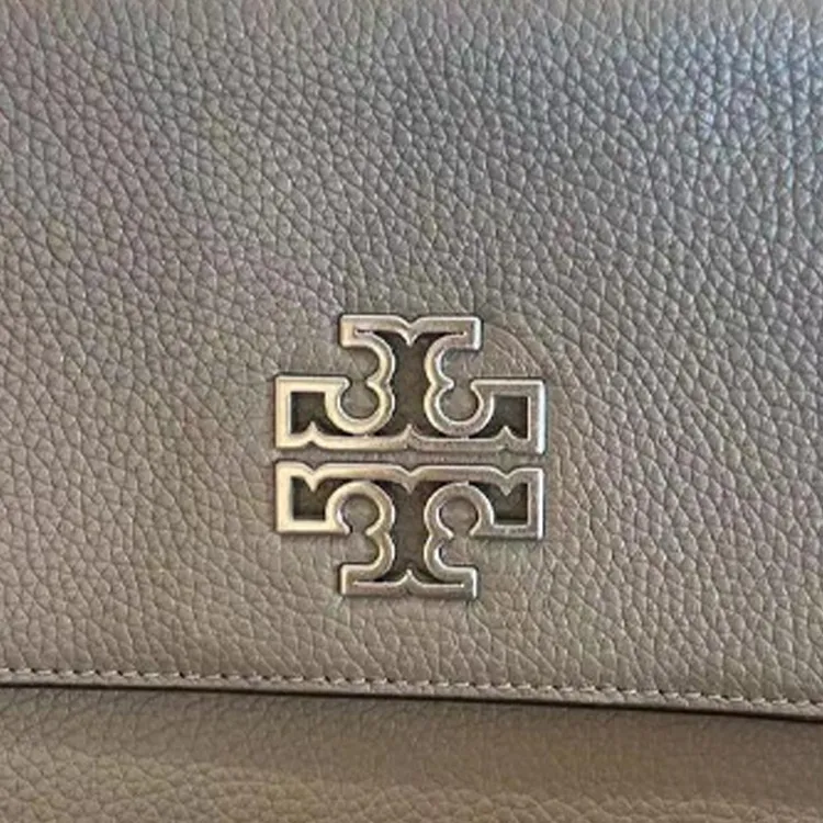 TORY BURCH Britten Litchi Grain Leather Shoulder Bag Crossbody Bag Small Size Women's Hawk Heron Gray-1