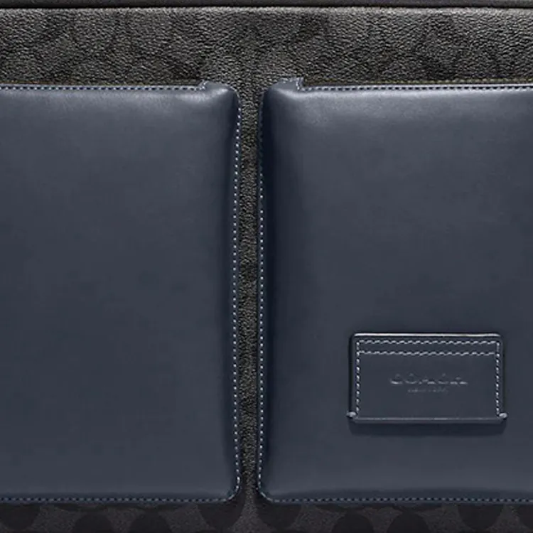 COACH Coated Canvas Briefcase Laptop Bag Tubas Men's Charcoal With Denim Color-2