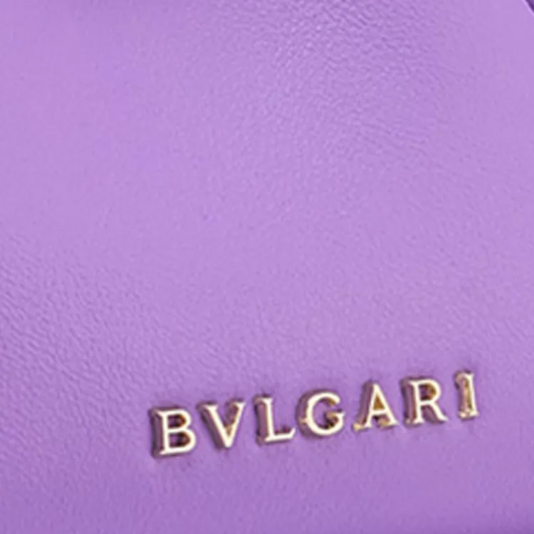 BVLGARI Serpentine Calfskin One Shoulder Crossbody Clutches Mini Women's Purple-2
