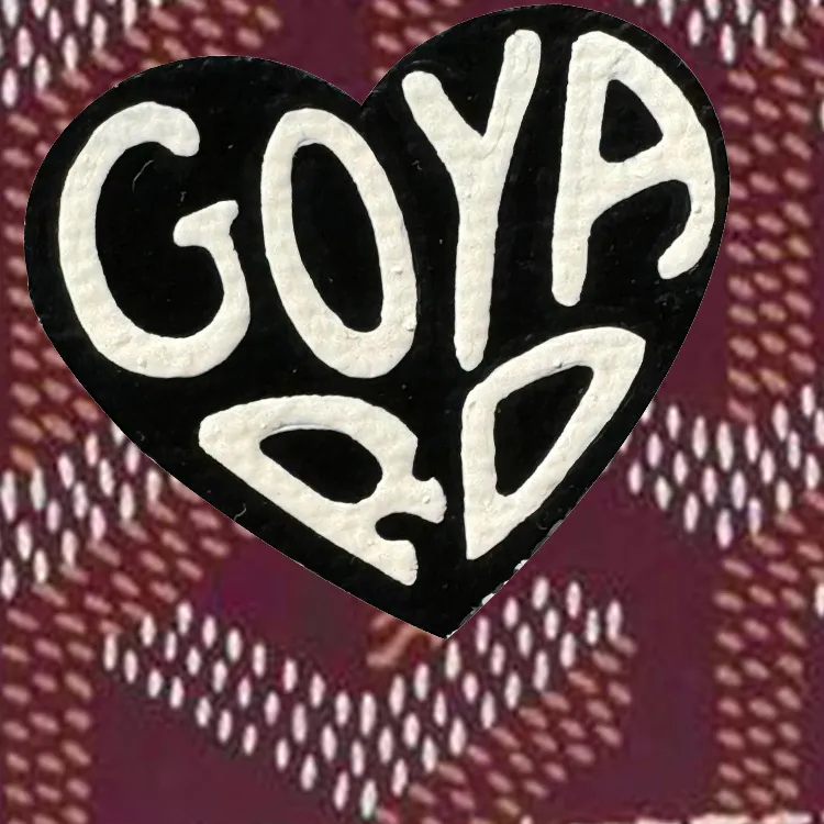 GOYARD Saint-Sulpice Canvas With Leather Dog's Teeth Card Clip Card Holder Unisex Red & Black Small Heart-4