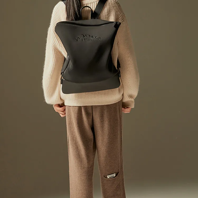 SUREN Fabric Backpack Regular Unisex Sky Gray/Warm Beige/Charcoal Black-1