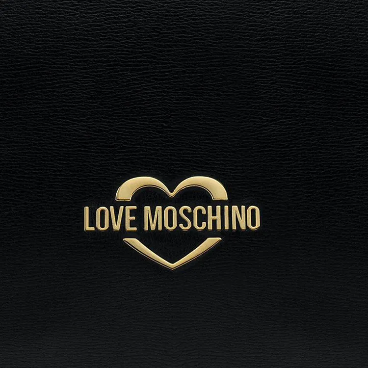 LOVE MOSCHINO Polyurethane Elastane Blend Tote Bag Shopping Bag Handbag Shoulder Bag Women's Black-3