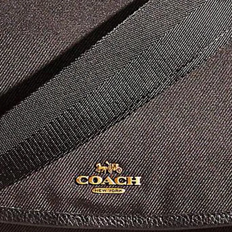 COACH Nylon With Pebbled Leather Messenger Bag, Shoulder Bag, Crossbody Bag Tubas Men's Black-2