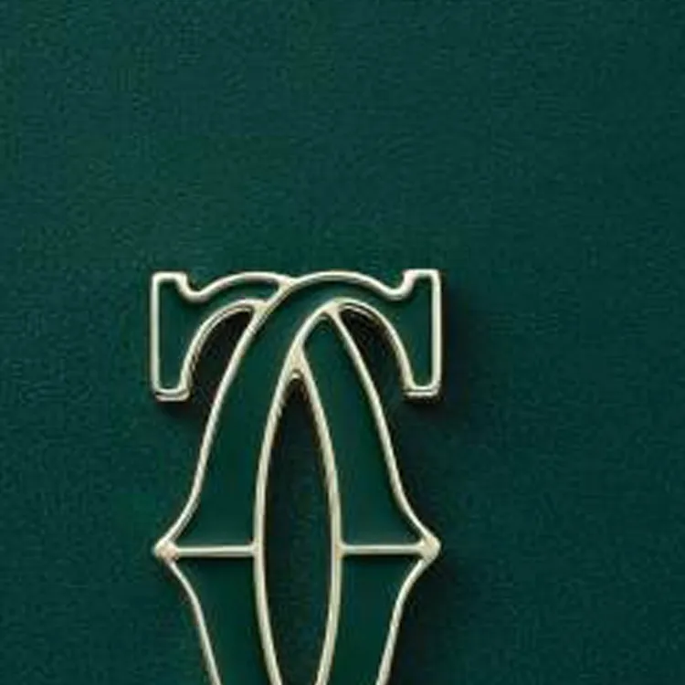 CARTIER C De Cartier Collection Solid Color Calfskin Card Holder Women's Green-3
