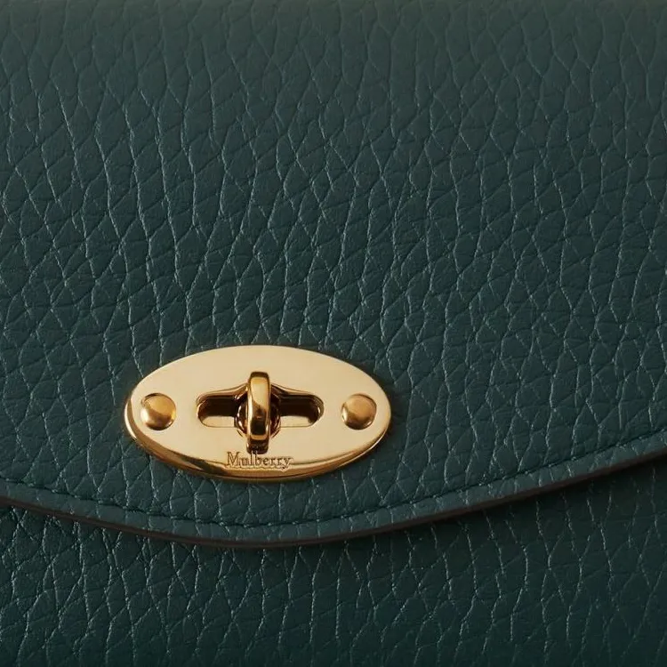 Mulberry Darley Coarse Grain Leather Wallet Medium Size Women's Classic Green-4