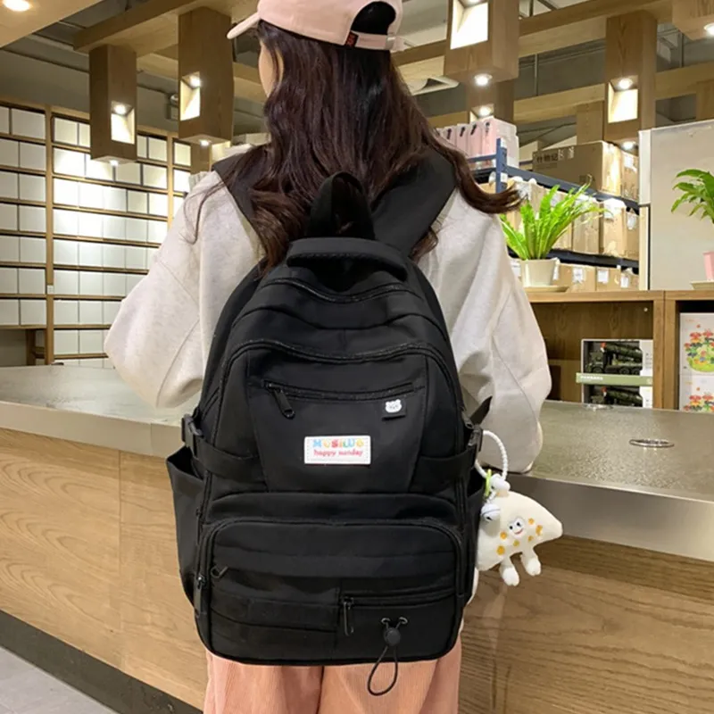 NX DOUGHNUT Nylon Backpack Backpack Large Size Unisex Yellow/Green/Pink/Black-8