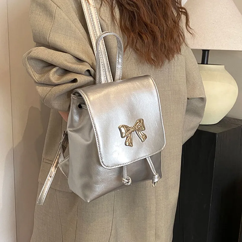 Duoluplo Doron Paul PU Shoulder Bag, Bucket Bag, Backpack Regular Women's White/Black/Pink/Silver-11
