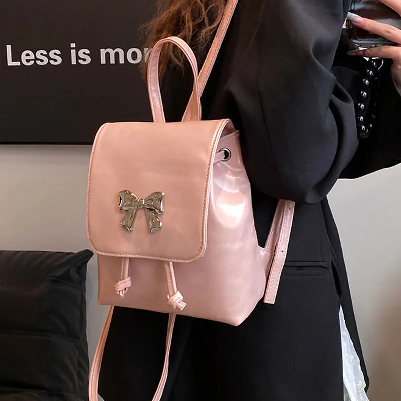Duoluplo Doron Paul PU Shoulder Bag, Bucket Bag, Backpack Regular Women's White/Black/Pink/Silver-10