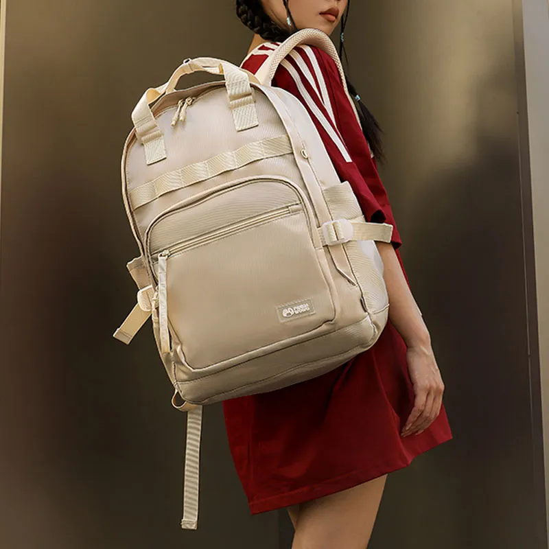 HLA Panda Wowo Series Polyester Laptop Backpack Regular Unisex Khaki/Black-3
