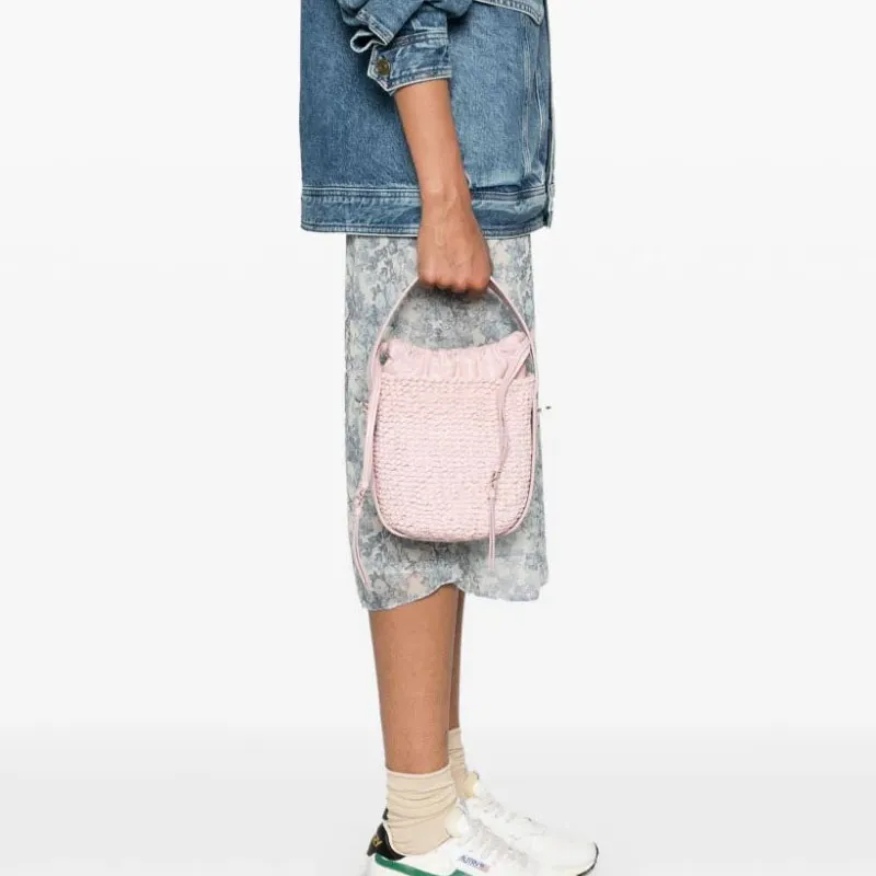 Chloe Suede Bucket Bags Shoulder Bag Crossbody Bag Handbag Women's Pink-3