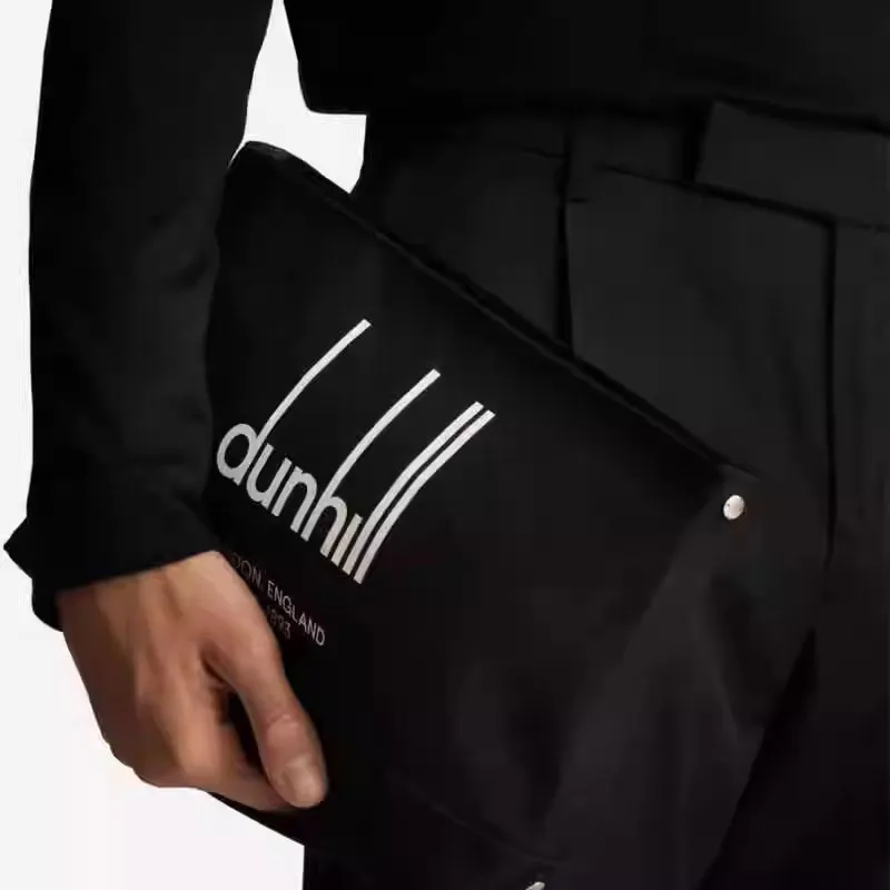 Dunhill Canvas Bag Clutch Men's Black-4