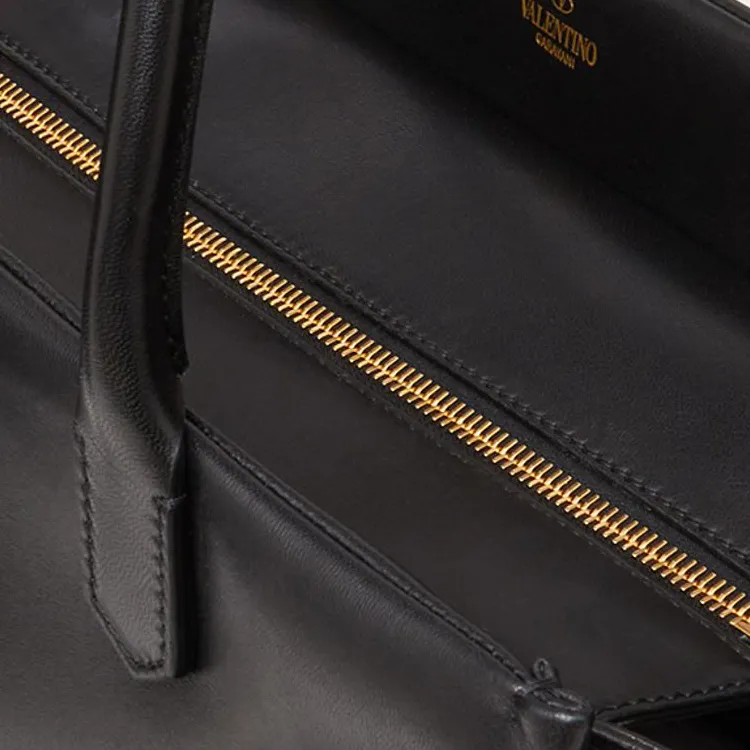 Valentino One Stud Lambskin One Shoulder Handbag Tubas Women's Black-2