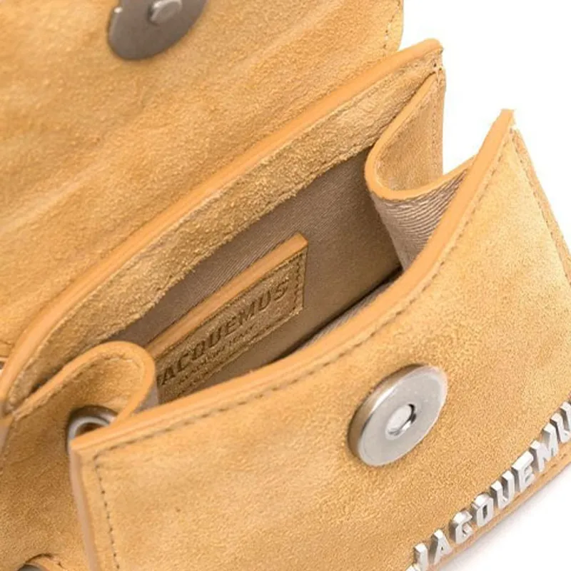 Jacquemus Suede Shoulder Bag Crossbody Bag Handbag Men's Light Brown-2