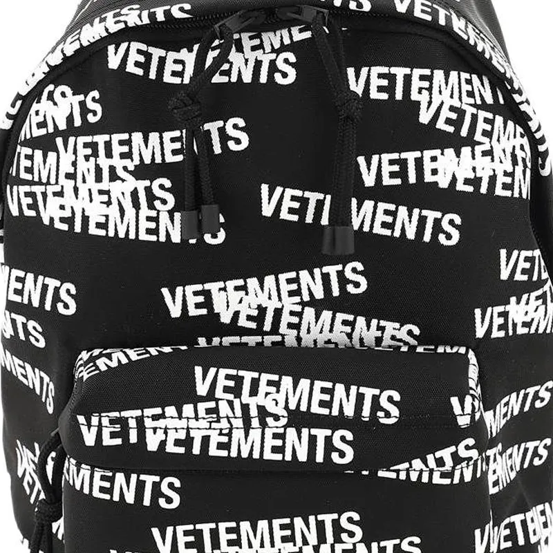 Vetements Nylon With Canvas Backpack Men's Black-4