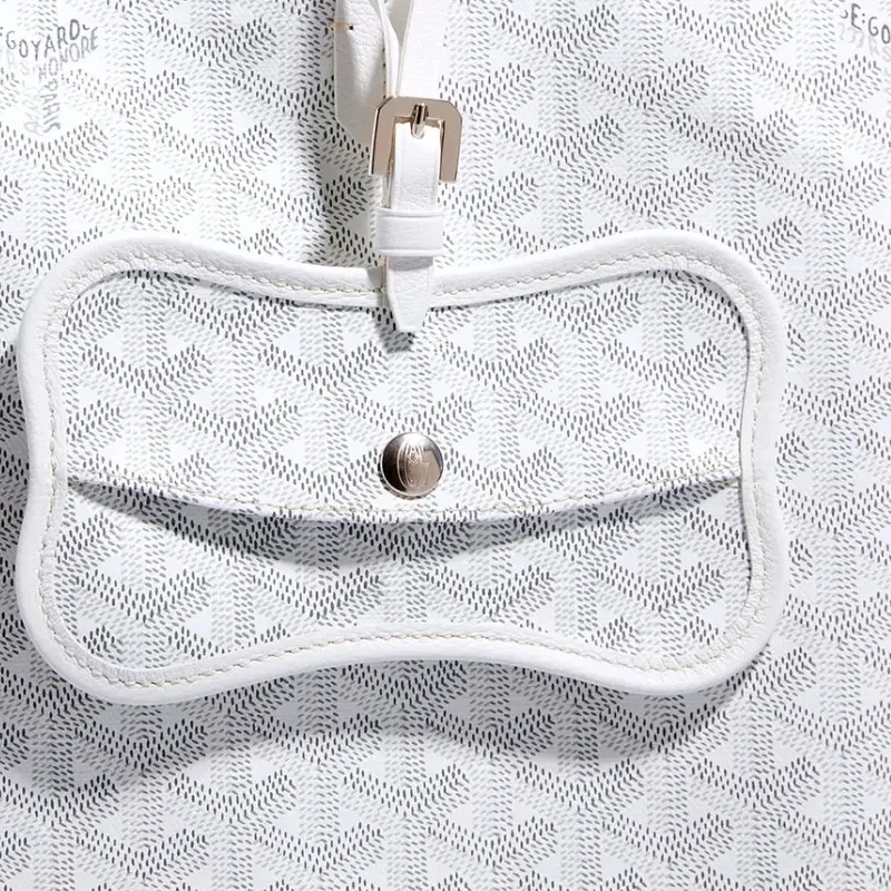 GOYARD Chien Gris Canvas With Leather Pet Bag Merch Unisex White-2