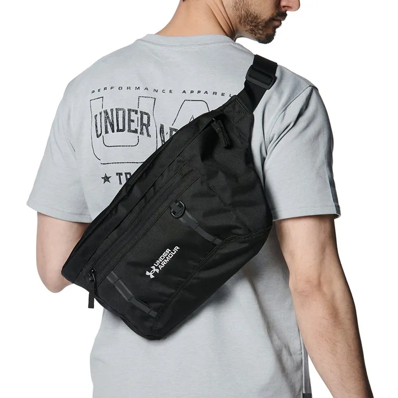 Under Armour Polyester Shoulder Bag Crossbody Bag Large Size Unisex Black-2