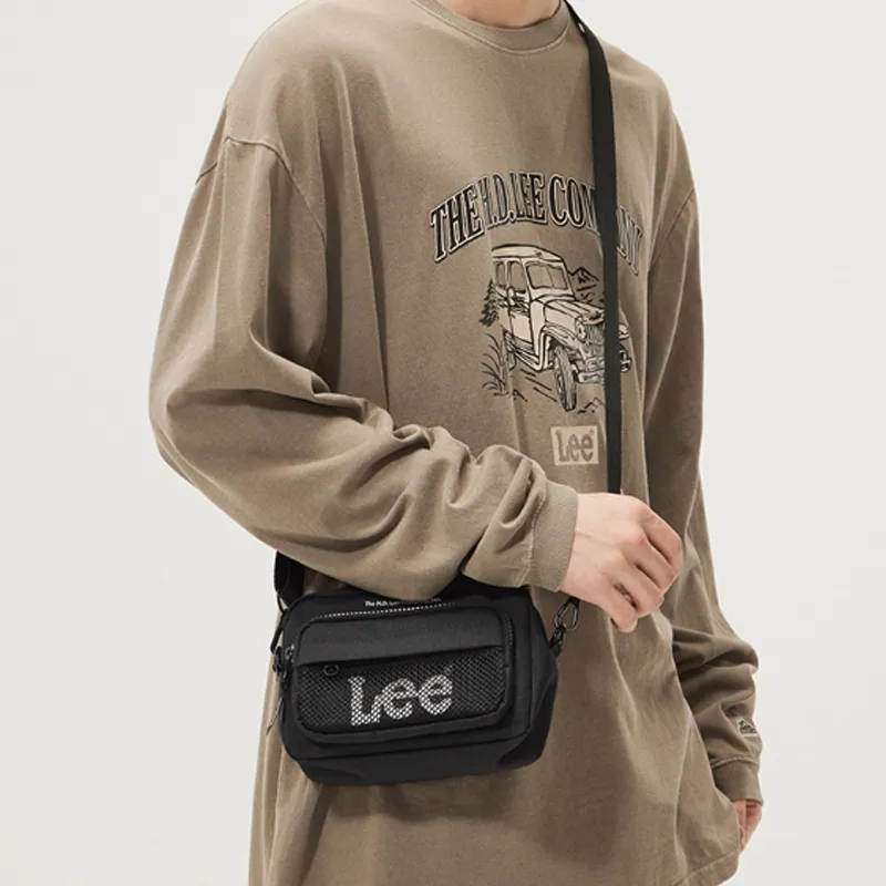 Lee Polyester Shoulder Bag Crossbody Bag Mini Men's Black-4