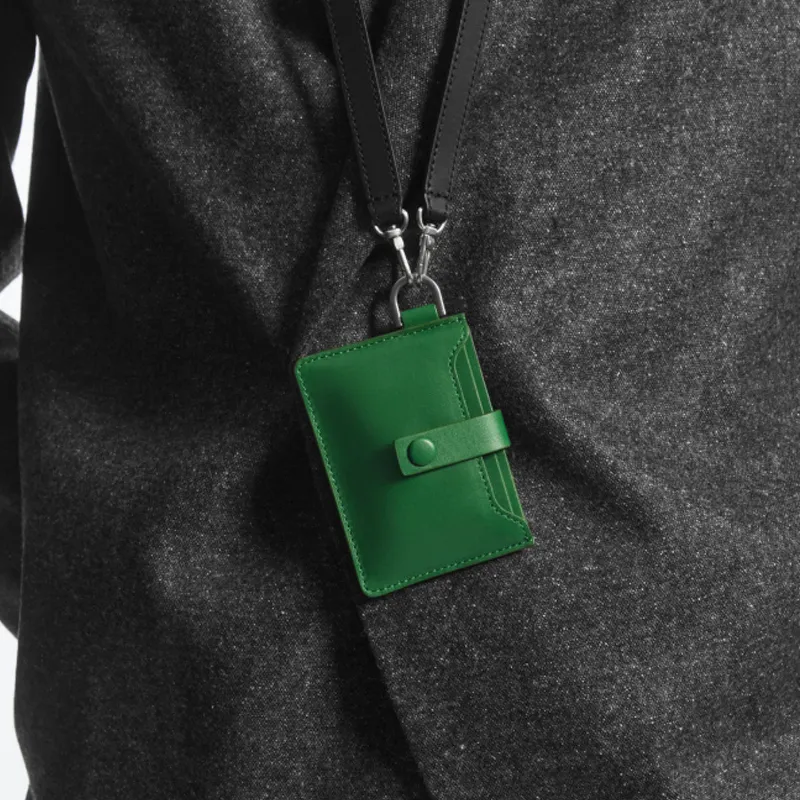 COS Soft Cow Leather Shoulder Bag Crossbody Bag With Card Clip Regular Unisex Green-4