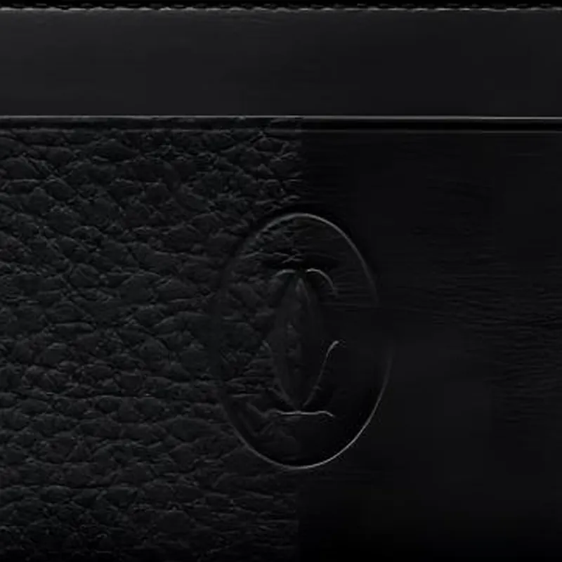 CARTIER Must De Cartier Cow Leather Card Holder Women's Black-3