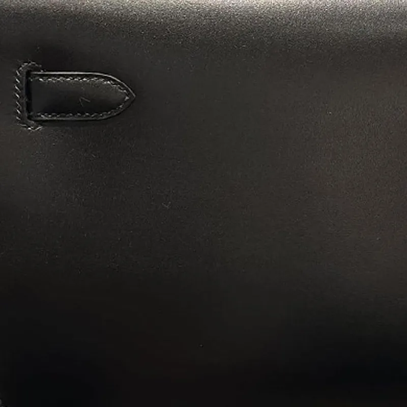 HERMES Kelly Depeches Box Leather Clutch Unisex 89 Noir Black-3