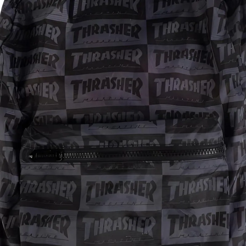 Thrasher Herschel Collaboration Elasticity Tear-Resistant Backpack Regular Men's Black Gray Color-4
