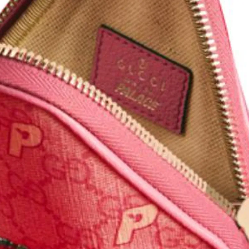GUCCI PALACE Collaboration Canvas Coin Purse Women's Light Pink-4