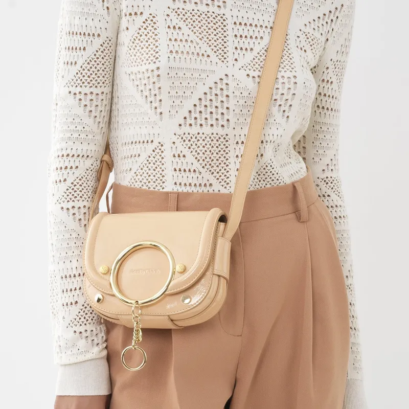 See By Chloe Hana Smooth Cow Leather Crossbody Bag, Shoulder Bag Women's Nude-3