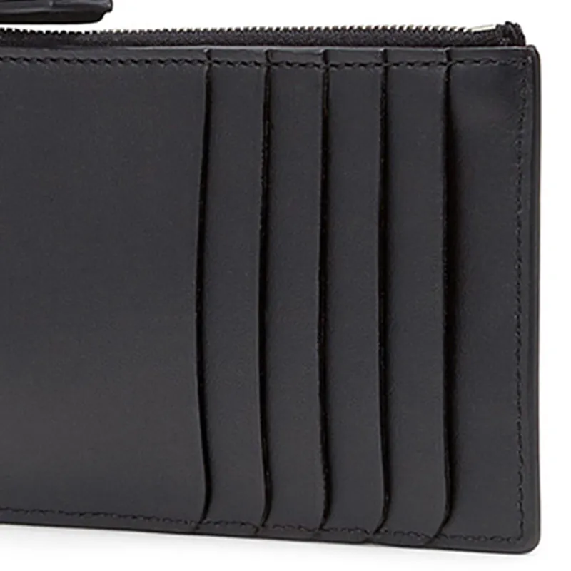 FENDI Leather Patchwork Cow Leather Coin Purses Card Holders Men's Black/White-4
