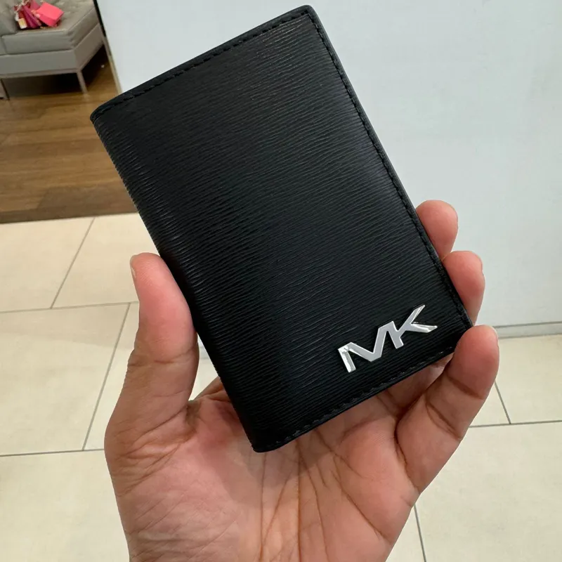MICHAEL KORS MK Cooper Polyurethane Card Holder Men's Black-4