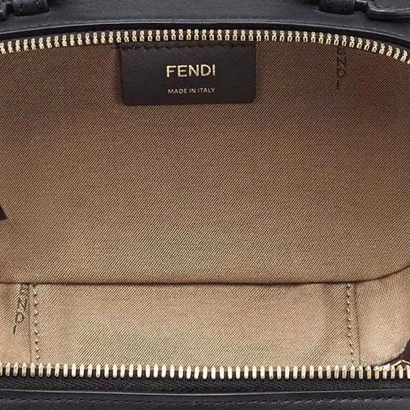 FENDI O'Lock Calfskin With Cotton Camera Bag Handbag Shoulder Bag Crossbody Bag Mini Women's Beige/Black-4