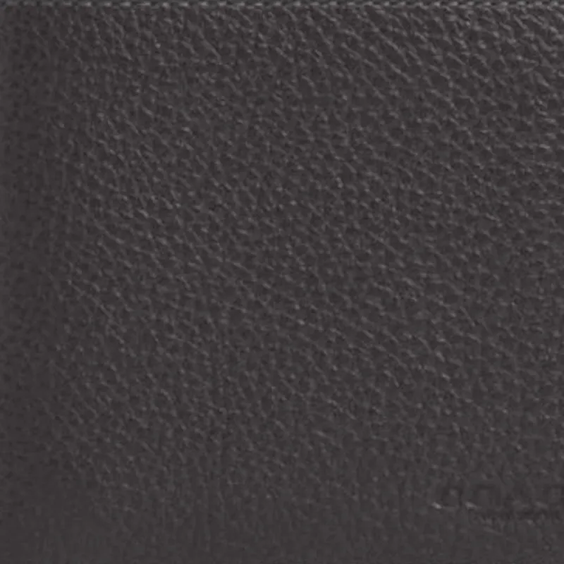 COACH 3 IN 1 Wallet Stone Pattern Leather Wallet Mini Men's Black-4
