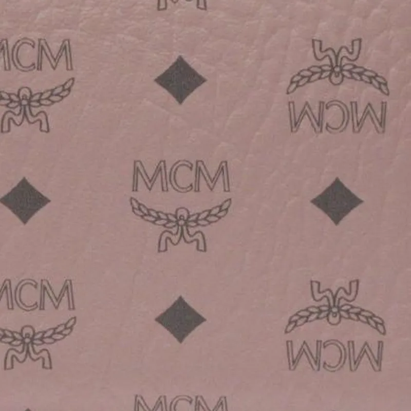 MCM Essential Visetos Origina Leather Card Holder Mini Women's Pink Monogram-3