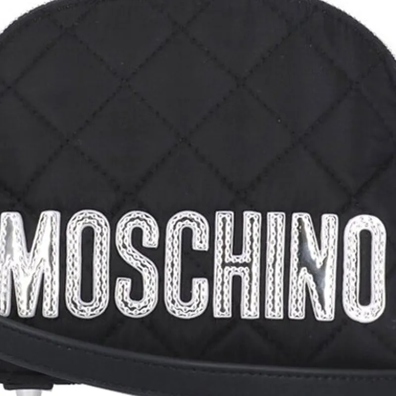 MOSCHINO Logo-embroidered Quilted Shoulder Bag-3