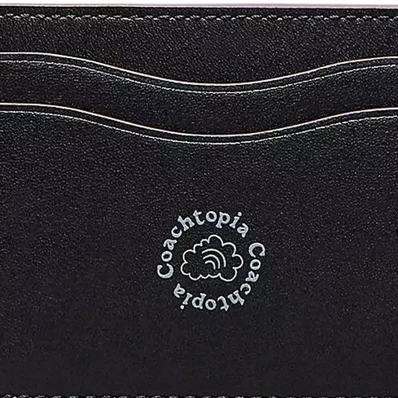 Coachtopia Smooth Leather Card Holder Women's Black-3