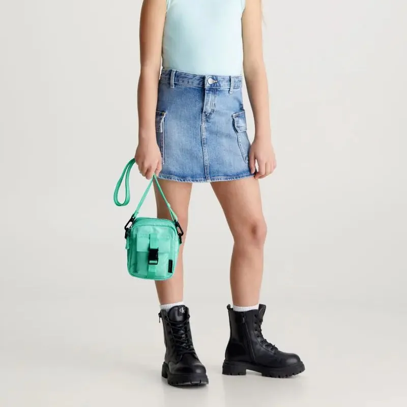CALVIN KLEIN Polyester Canvas Crossbody Bag Kids' Green-3