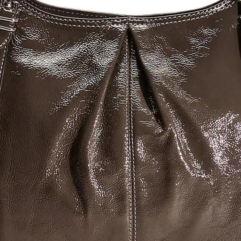 COACH Patent Leather Tote Bag, Shopping Bag, Handbag, Shoulder Bag Women's Light Black-1