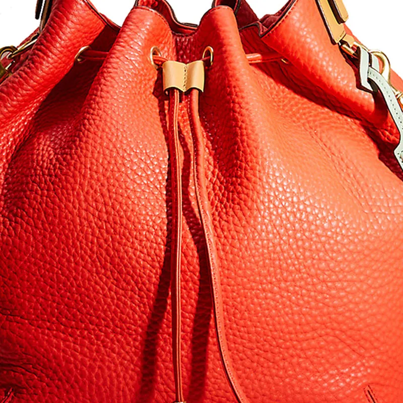 COACH Legacy Leather Bucket Bag Handbag Shoulder Bag Large Size Women's Vermilion-1