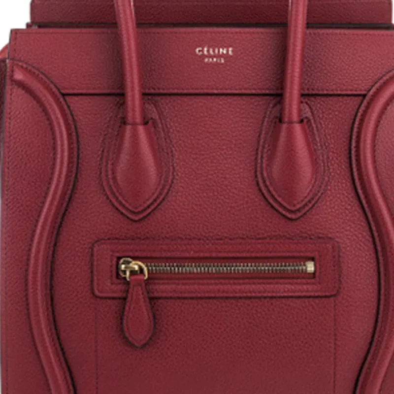 CELINE Luggage Leather Smile Bag Shopping Bag Crossbody Bag Shoulder Bag Handbag Women's Red-3