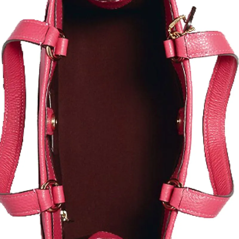 COACH Dempsey Leather Tote Bag Shopping Bag Shoulder Bag Crossbody Bag Handbag Medium Size Women's Coral Red-4