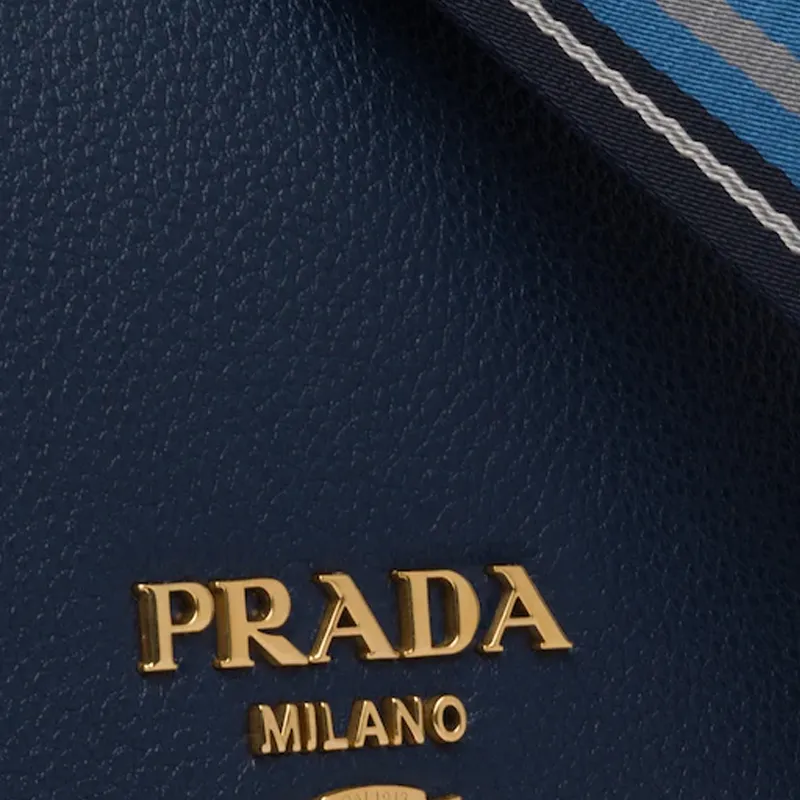 PRADA Cahier Leather Patchwork Shoulder Bag Crossbody Bag Women's Baltic Sea Blue-3