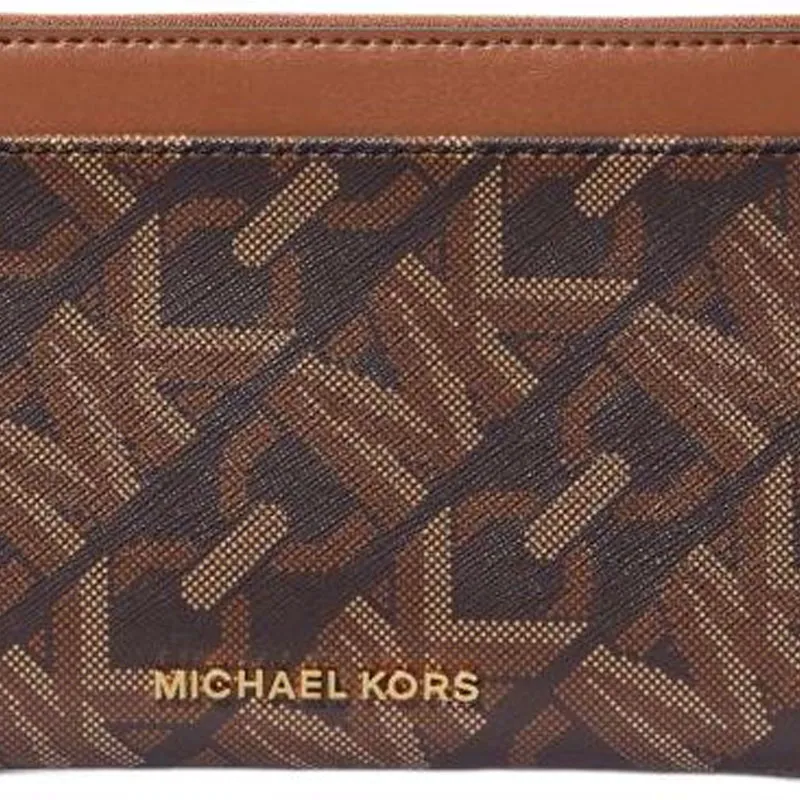MICHAEL KORS Coated Canvas Wallets Card Holders Large Size Women's Brown-3