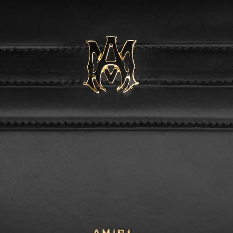 AMIRI Classic Calfskin Portable Clutch Small Size Women's Black-3