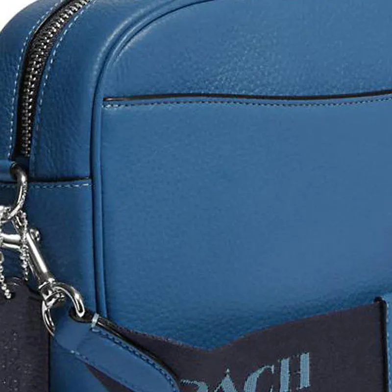 COACH Jamie Pebbled Leather Camera Bag, Shoulder Bag, Crossbody Bag Medium Size Women's Sky Blue-3