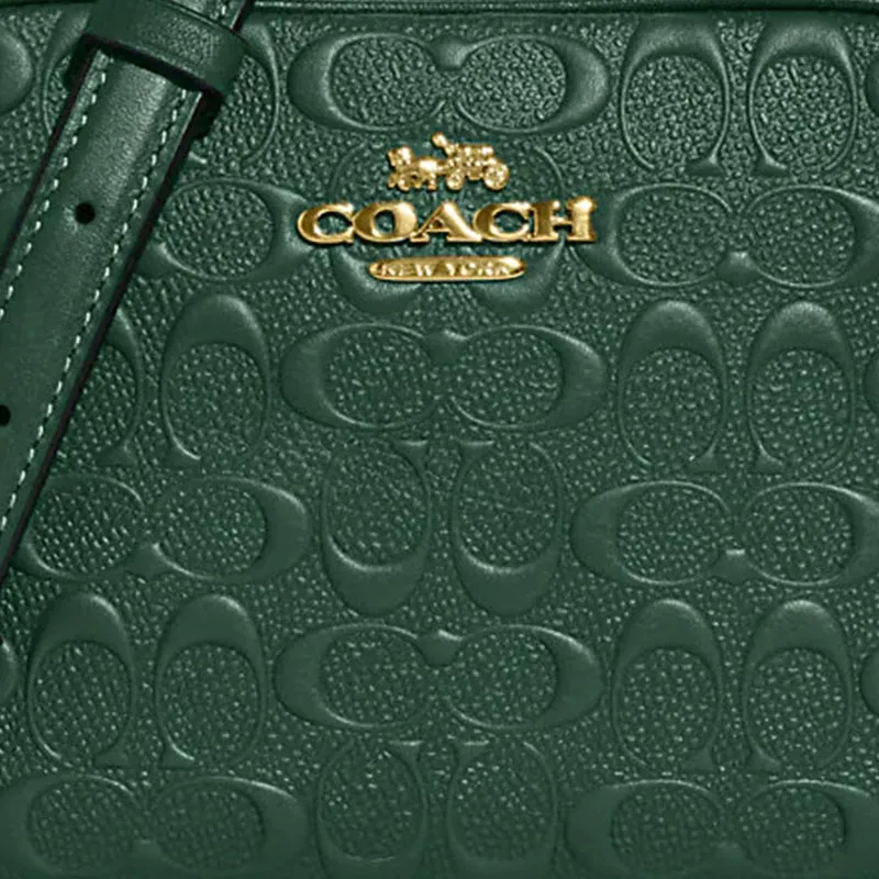 COACH Jamie Smooth Calf Leather Camera Bag, Shoulder Bag, Crossbody Bag Mini Women's Dark Green-3