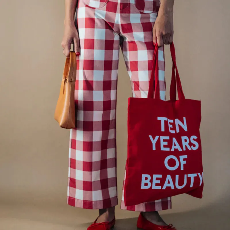 MANSUR GAVRIEL Cotton Tote Bag Shopping Bag Shoulder Bags Women's Red-3