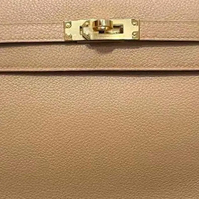 HERMES Kelly Danse Evercolor Calfskin One Shoulder Crossbody Clutches Women's 0M Chai Milk Tea Beige-4